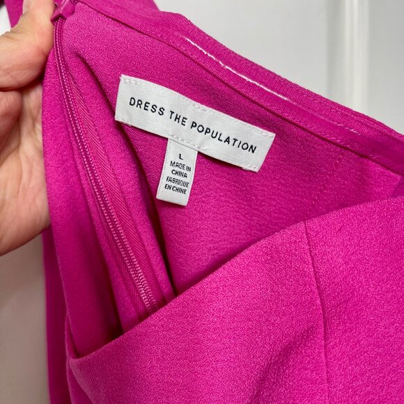 New French Connection Maddie One-Shoulder Cocktail Minidress In Pink Size L - Picture 8 of 9